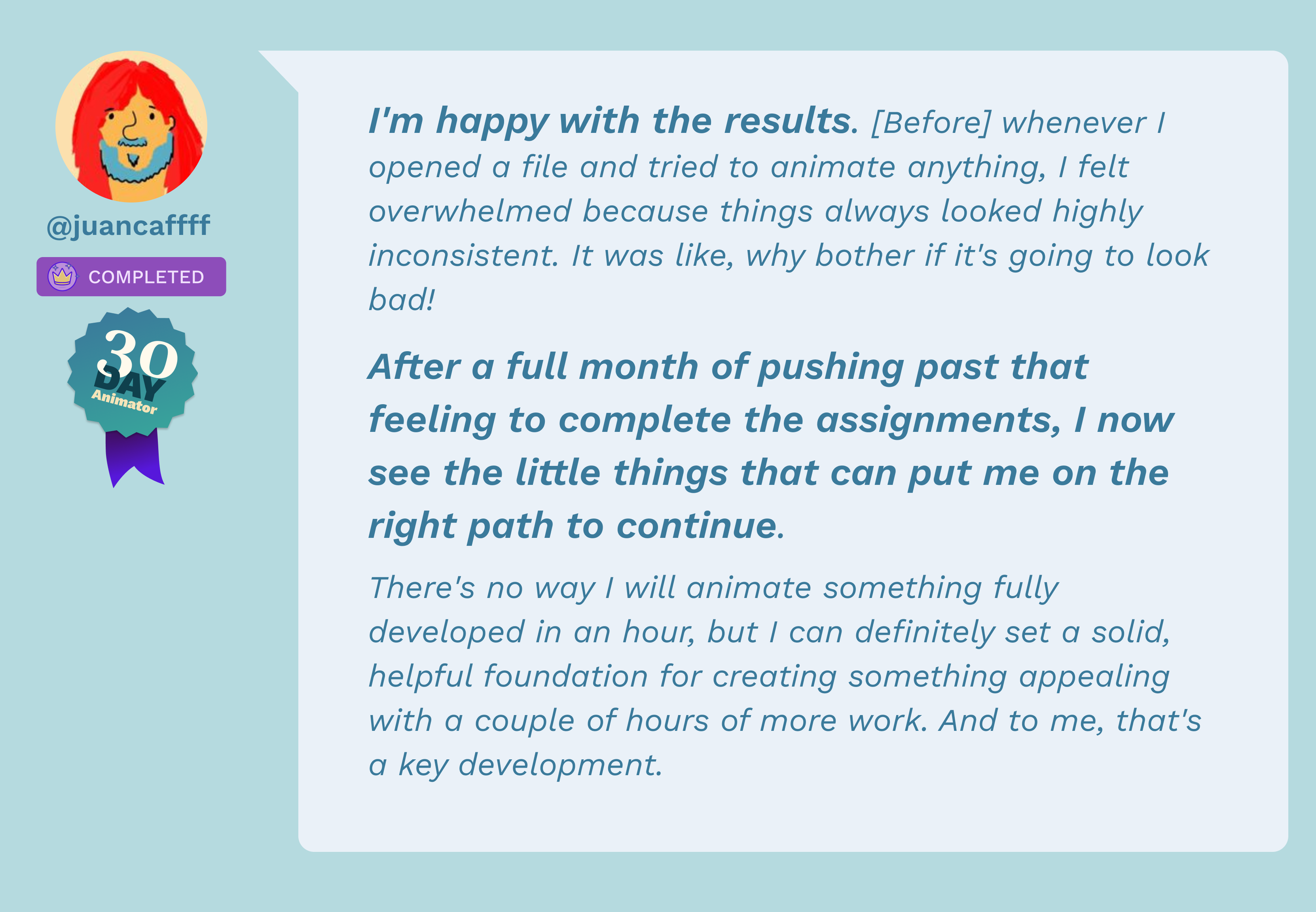 Student testimonial
