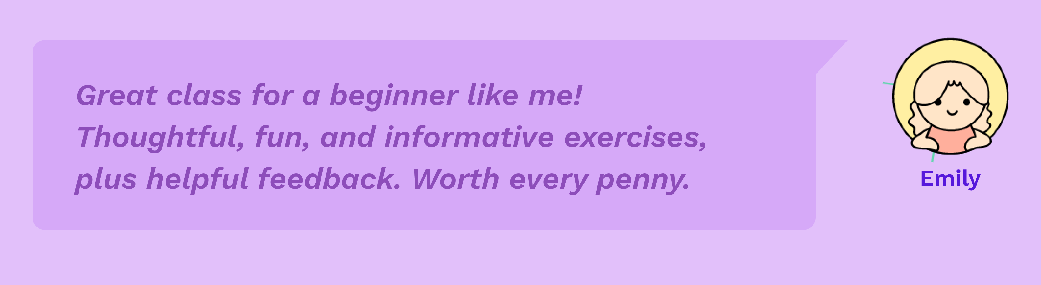 Student testimonial